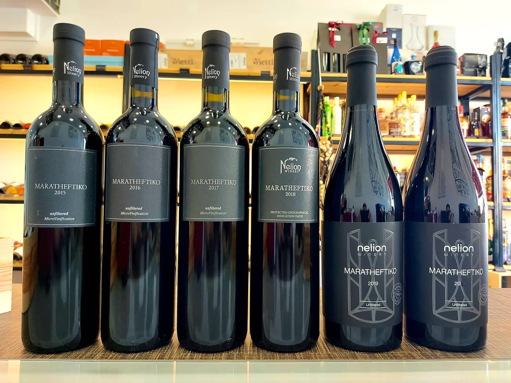 Nelion Maratheftiko bottles of 2015-2016-2017-2018-2019-2020 for Vertical Tasting