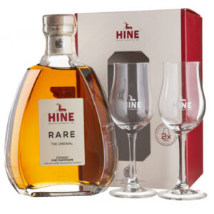 Bottle and Gift Bix of Hine Rare VSOP with 2 Glasses
